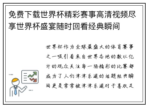 免费下载世界杯精彩赛事高清视频尽享世界杯盛宴随时回看经典瞬间